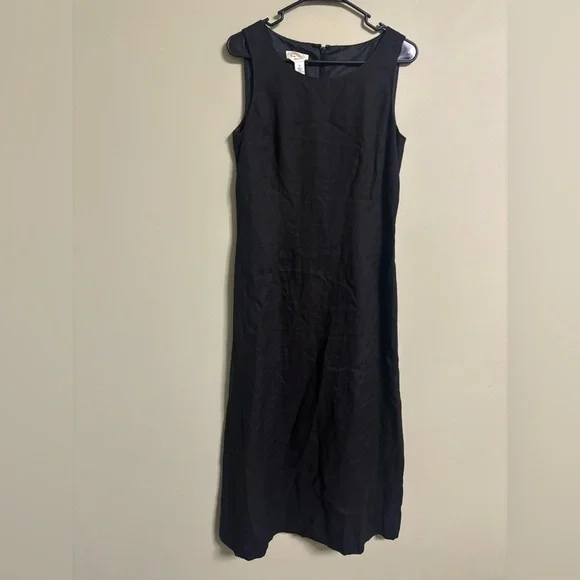 Talbots Irish Linen V-Neck Sleeveless Career Maxi Dress Size 6 Small Back Zip - Picture 1 of 7